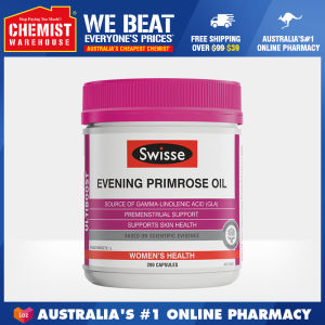 Swisse Ultiboost Evening Primrose Oil 200 Capsules Help Relieve Inflammation for Womens Health Maintain Skin Health Chemist Warehouse