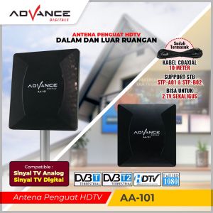 Advance AA-101 Antena Digital Analog Dalam & Luar Cocok Untuk STB Tv Tahan Hujan dan Panas