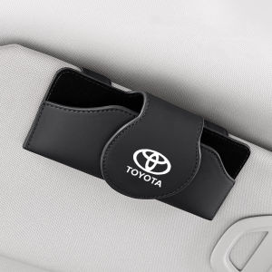 Toyota Car Leather Glasses Storage Box Sun Visor Sunglasses Holder For Vios Wish Hilux Yaris Rush GR Corolla Cross Avanza Innova Veloz Fortuner Alphard Altis Camry Harrier Accessories