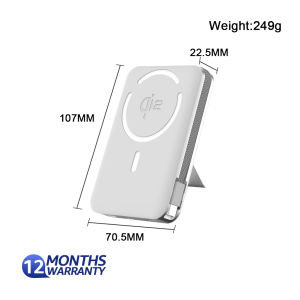 Anvers Magsafe PowerBank 10000mAh Battery Pack Qi2 15W Fast Charging Wireless Magnetic Power Bank Portable Charger for iPhone 16/15/14/13/12 Pro/Max