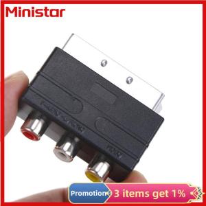 Ministar SCART To 3 RCA Composite Phono Adaptor Converter + In / Out Switch