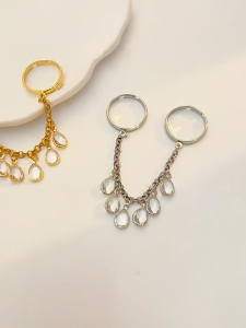 แหวนเปิดขอบทรงเรขาคณิตเนื้ออัลลอยแหวนแฟชั่นด้วยมือเหมาะสำหรับผู้ที่ชื่นชอบแฟชั่น