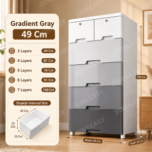 DINEEASY Wide Drawer Cabinet Thickened Durabox Organizer Clothes Wardrobe Plastic Storage With Wheels