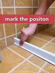 Self-adhesive Kitchen Bathroom Free Bending Water Barrier Water strip Stopper Silicone Shower Thresh