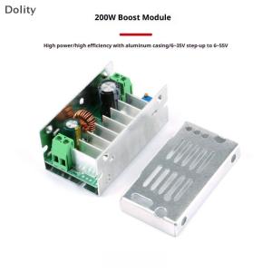 🎁【Special price】Dolity 1ชิ้น6V-55V 10A ปรับแรงดันไฟฟ้าที่ชาร์จโมดูลแหล่งจ่ายไฟพร้อมกล่องเคสอลูมิเนียม200W สูงสุด DC-DC บูสต์คอนเวอร์เตอร์