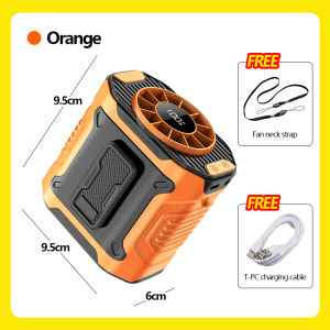 10000mAh Multifunctional Portable Waist Fan 5 Speed Adjustable Hanging Neck Fan Strong Wind With Powerbank and LED Light Up to 40H Cooling Suitable for Outdoor Camping Trip