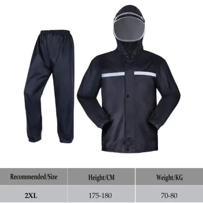 Raincoat Motorcycle Raincoat For Men Waterproof Heavy Rain Makapal Plus Size Japan Breathable Adult Raincoat & Rain Pants Suit Split With Removable Waterproof Pockets Highlight Reflective Bars PVC Thickening Wear Resistant Rain Coat Set Outdoor Universal