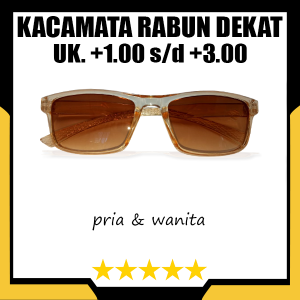 Kacamata Baca Pria Wanita Kacamata Lensa Plus Baca Jarak Dekat +1.00 sampai +3.00 Kacamata Frame Kotak Coklat