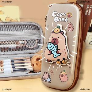 [COD] yixiayun 3D Stress Cute Capybara Pencil Case Drop Resistant Waterproof Student School Supplies Storage Box Hard Decompression Pen Bag
