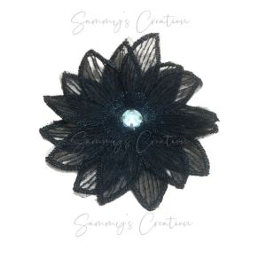 1pcs 7cm Black Flower Patches Embroidery Lace flower for cloth wedding dress sew patch diy flower patches bunga tampal