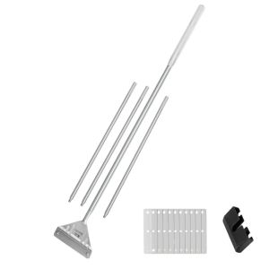 ER52858 Dual-use Aquarium Glass Algae Scraper Stainless Steel Multifunctional Aquatic Plants Cleaning Tool Cleaning Supplies Flat Sand Fish Tank Cleaner Set Fish Tank Accessories