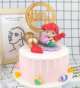 Solid Hug Shell Mermaid Flower Base Mini Q Version Cartoon Doll Birthday Cake Decoration Toy