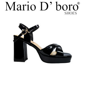 Mario D Boro Womens Chic Black/Pu Leather Ankle Strap Wedges LY 28048 C67