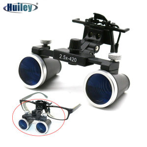 2.5X 3.5X Dental Loupes Binocular Magnifying Glass Galilean Dental Magnifier Coated Optical Lens with Clip for Dental Work