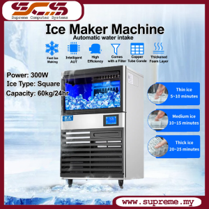 60KG/24H Electric Ice Machine Square Ice Commercial Large Capacity Ice Making Machine Blue ray sterilization
