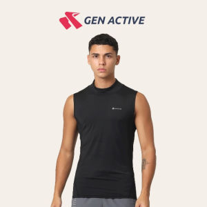 GEN ACTIVE Kaos Sleeveless Tanktop Pria Singlet Olahraga Cowok Mockneck Dry Fit Running Gym Fitness