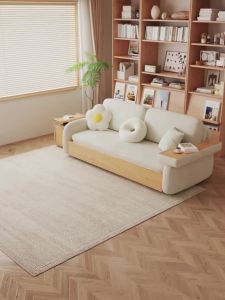 Solid wood sofa bed small-sized living room household multifunctional wooden style sofa bed integrated dual-use