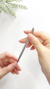 Đôi đã kết thúc loại bỏ tẩy lớp biểu bì Cleaner Nail Art bút vẽ chấm thép không gỉ chăm sóc móng tay móng chân Nail Art dụng cụ chăm sóc