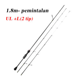 【NYA】18M【2-6LB】UL Serat karbon UL atau L 1Tip UL dan L 2 Tips Batang padat ujung Pancing Batang Pancing Ultralight Batang Pemintalan/Casting Batang pancing ringan air tawar/air laut