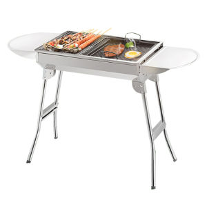 Versatile BBQ Grill Pit  Reinforced Stainless Steel Barbecue Stove for Outdoor and Home Use