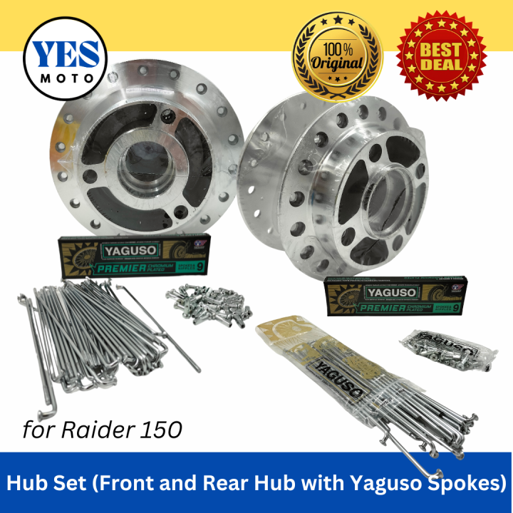 Hub Set Raider 150 with Yaguso Spokes (Front and Rear Hub with