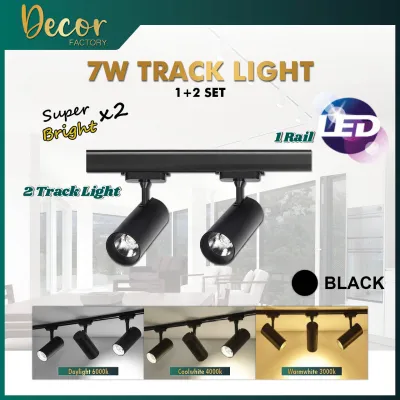 [SET] LED Track Light 7W/12W/20W/35W LED Spotlight Ceiling Track Spot Ceiling Light Lampu Track LED