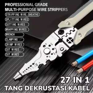 Tang Dekrustasi Kabel Pengupas Kawat Multi Alat Tang Alat Perbaikan Kawat Multifungsi Pemotong Pengupas Kabel Listrik