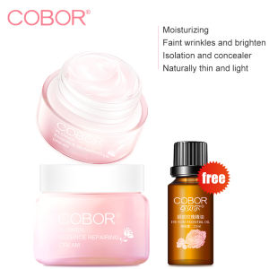 【with free gift】COBOR 2bottles Flower Essence Moisturizing Cream Vitamin C Nicotinamide Facial Moisturizer Anti-oxidation Anti-aging Fades Wrinkles Firming Lifting Naturally Brighten Skin For Face Body