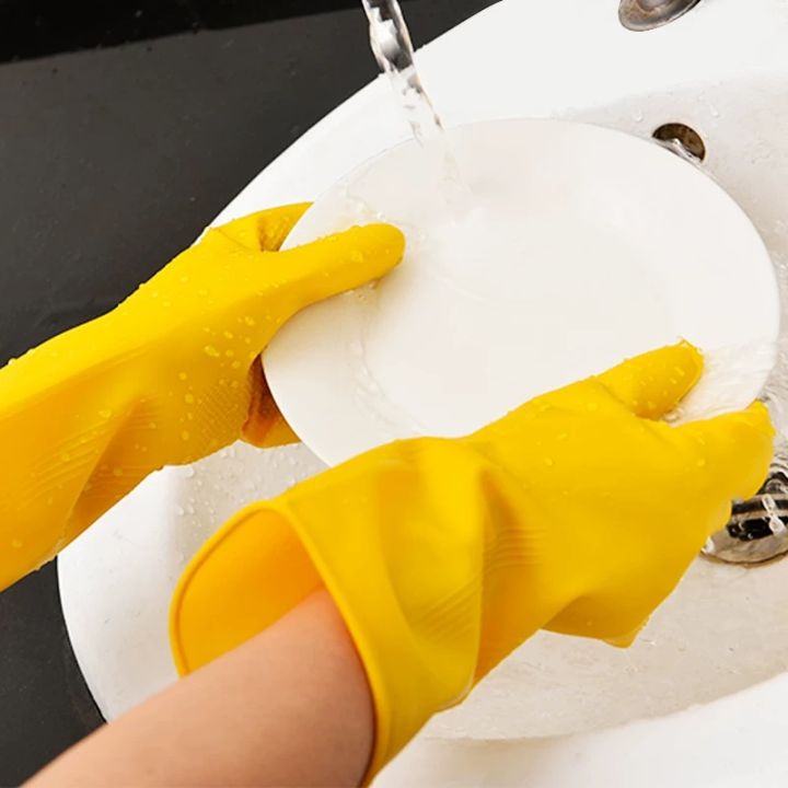 Magic 6-Kitchen Rubber Gloves Thick Long Dish Washing Cleaning