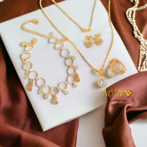 Set Perhiasan Wanita Permata Xuping Lapis Emas Aksesoris Fashion 18K