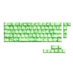 64/74Key Translucents Keycaps Emerald Theme Side Print Backlit Shine Through Keycaps for 60 80 61/64/68/75/87 Keyboards