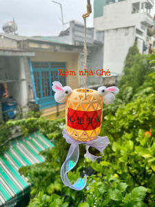 Lồng Đèn Trung Thu Rọ Giỏ Nhựa 2 Thỏ Ngọc Có Nơ Đáng Yêu Đèn LED Cho Bé