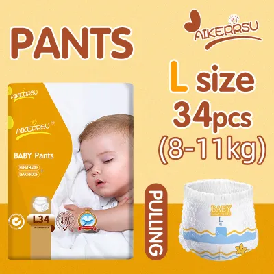 AIKERRSU Universal diapers for boys and girls baby diaper pants tape pants Soft diaper S/M/L/XL/XXL Disposable breathable diaper pull up pants Korean baby diaper 32 pcs