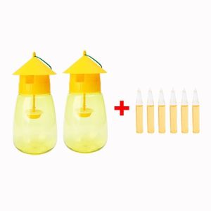 2/10Pcs Fruit Fly Trap Killer Yellow Plastic Drosophila Trap Fly Orchard Anti Fruit Catcher Pest Fly Trap Control Insect Products