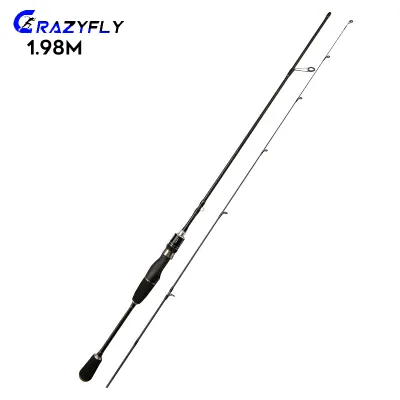Crazyfly Tonality Fishing Rod Ultra-Light Straight/Curved Carbon Fiber Rod Baitcasting Fishing Pole for All Water TF-Abi-PH