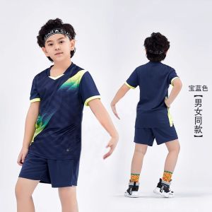 Table tennis sportswear for children badminton training clothes for boys and girls summer quick-dry clothing mens short-sleeve competition wear with printed text