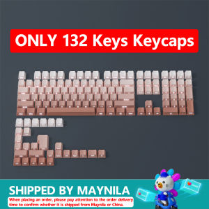 ZIFRIEND 132 Keys Gradient Keycaps PBT Mechanical Keyboard Keycap Side Engraved With Keycap Puller Polar Day Gray / Blush