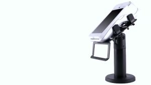 360° Rotatable POS Stand – Adjustable Cashier Display Holder Credit Card Terminal Mount Compatible with various card swiping terminals dual view switching is super convenient