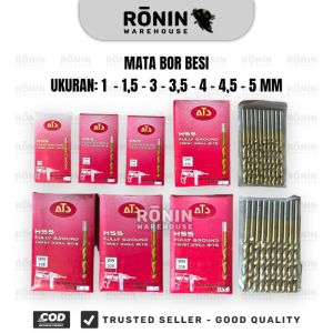 ATS Mata Bor Besi Kuning 1 kotak HSS 123456789-14mm Twist Drill Bit