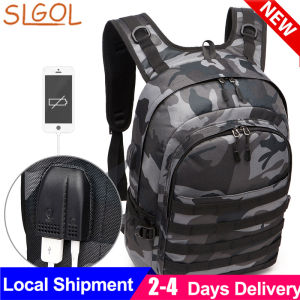 Camouflage backpackWater Resistant Computer Rucksack with Breathable Padded Shoulder StrapLaptop Backpack 15.6 Inch with USB Charging and Headphone Portand with a keychain