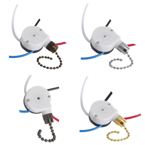 Universals 3 Speeded 4 Wire Fan Control Switches Pull Chain Mechanism Pre Installed Wire for Seamlessly Replacement