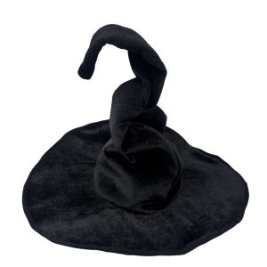 WUSUO Gothic Witch Hat Large Wide Brim Tall Pointed Cone Top Cosplay Witch Cap Party Props Folds Wizard Cap Women