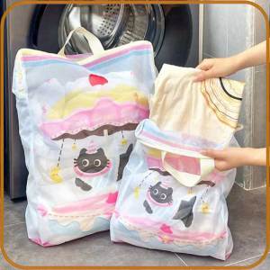 Cute Cartoon Cat Laundry Bag Storage Bag Anti-Winding Protective Washing Bag Breathable Anti-deformation Machine Wash Bag