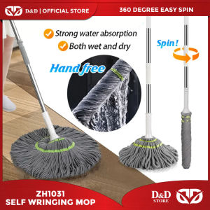 D&D ZH1031 Self-Wringing Spin Mop 360° Magic Tornado Mop with Easy Spin Floor Cleaning Handle