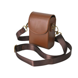 PU Leather Camera Case Storage Bag with Woven Shoulder Strap for KiTBEEZ KC-1 KC-2 CCD Camera