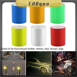 EHBqna เทปสะท้อนแสงติดกระจกรถยนต์1ม. x 5ซม. เทปเตือนความปลอดภัยแบบม้วนสติกเกอร์ติดฟิล์ม