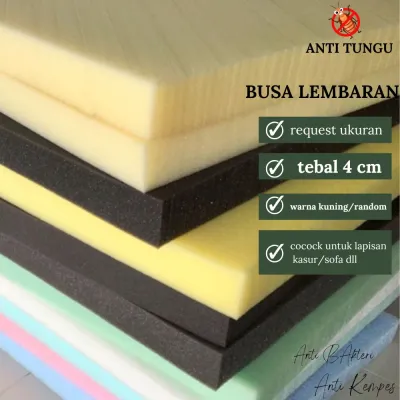 Busa Lembaran Tebal 4 cm Warna Kuning Premium untuk Kasur/Sofa - Anti Tungu & Kemasan Aman