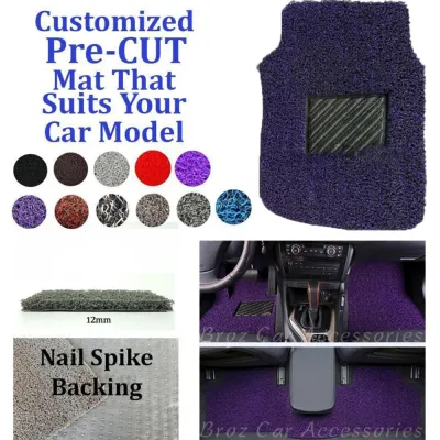 PRE CUT OEM PVC 1 PCS DRIVER SIDE CARPET 15MM Customized Coil Floor Mat Anti Slip Carpet - Nail Spike Backing For Perodua Myvi Axia Aruz Alza Bezza Ativa Kancil Kelisa Kembara Kenari Viva