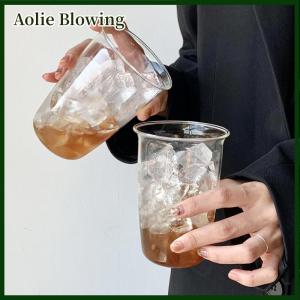 Aolie Coffee Cup Curled Latte Cups Household Drinkware Juice Milk Simple Mug Transparent Water Bottles ware Cups Coffeeware