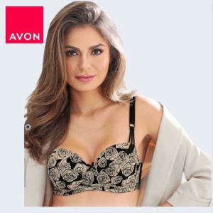 Beautiful floral design Supportive and flattering shape Comfortable underwire support Avon Fashion Classic Cathy Underwire Full Cup Bra Avon Official Store